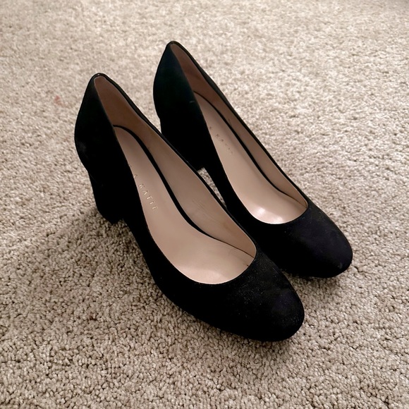 Kelly & Katie Shoes - Kelly & Katie Liya Pump Black Faux Suede Block
Heels Size 7